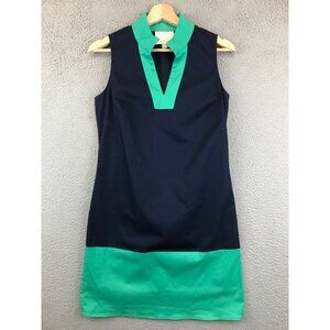 SAIL TO SABLE dress shift sheath sleeveless v neck cotton nautical sailing XS